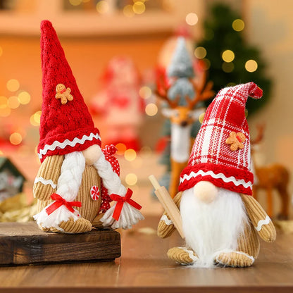 Christmas Faceless Old Man Figurine Cartoon Faceless Doll Figurine Gnome Hanging Window Display Decoration