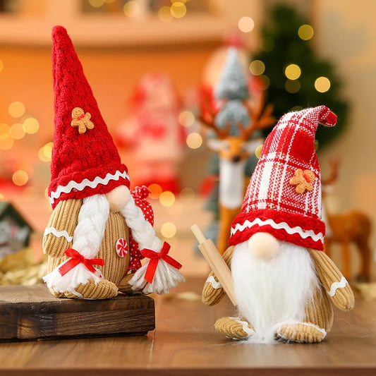 Christmas Faceless Old Man Figurine Cartoon Faceless Doll Figurine Gnome Hanging Window Display Decoration