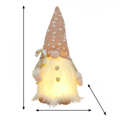 Christmas Decoration Christmas Sequin Lighted Rudolph Doll Christmas Glowing Faceless Gnome Doll Ornament