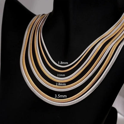 Minimalist Classic Style Solid Color 304 Stainless Steel 18K Gold Plated Plating Necklace