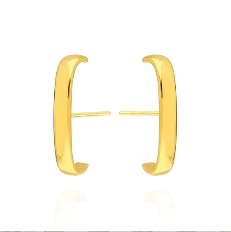 1 Pair IG Style Minimalist Geometric Inlay Copper Zircon Gold Plated Earrings