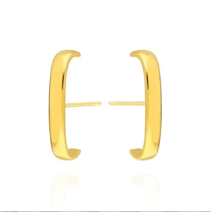 1 Pair IG Style Minimalist Geometric Inlay Copper Zircon Gold Plated Earrings