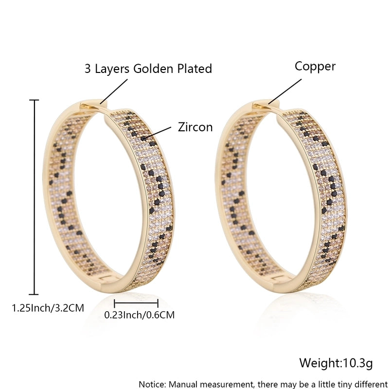 1 Pair Elegant Vintage Style Streetwear Leopard Copper Zircon 18K Gold Plated Drop Earrings Earrings