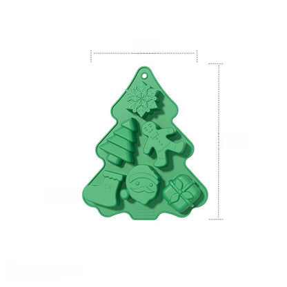 In Stock 6 Even Christmas Silicone Cake Mold DIY Household Kitchen Food Grade Baking Tools Manufacturers