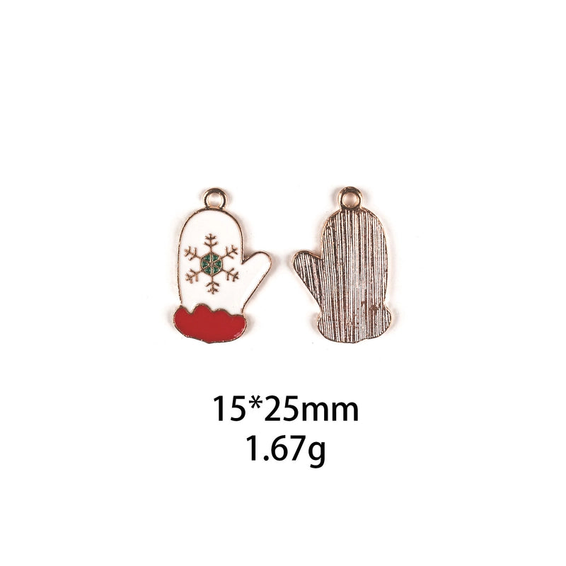 10 PCS/Package Zinc Alloy Christmas Tree Santa Claus Christmas Socks Pendant Jewelry Accessories