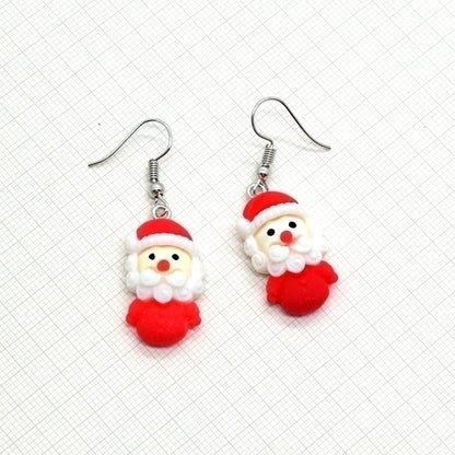 1 Pair Cute Minimalist Snowman Resin Drop Earrings