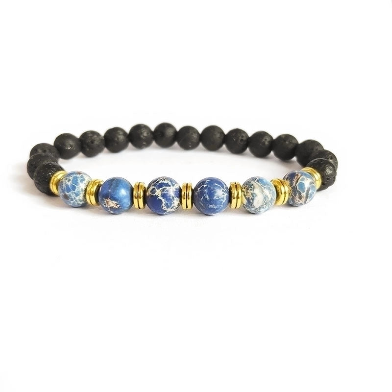 Minimalist Color Block Turquoise Tiger Eye Lapis Lazuli Bracelets 1 Piece
