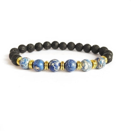 Minimalist Color Block Turquoise Tiger Eye Lapis Lazuli Bracelets 1 Piece