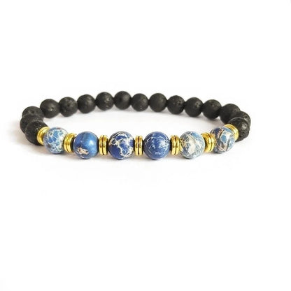 Minimalist Color Block Turquoise Tiger Eye Lapis Lazuli Bracelets 1 Piece
