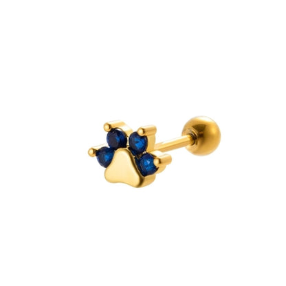 1 Piece Ear Cartilage Rings & Studs Sweet Crown Flower Butterfly 316L Stainless Steel Copper Plating Inlay Zircon