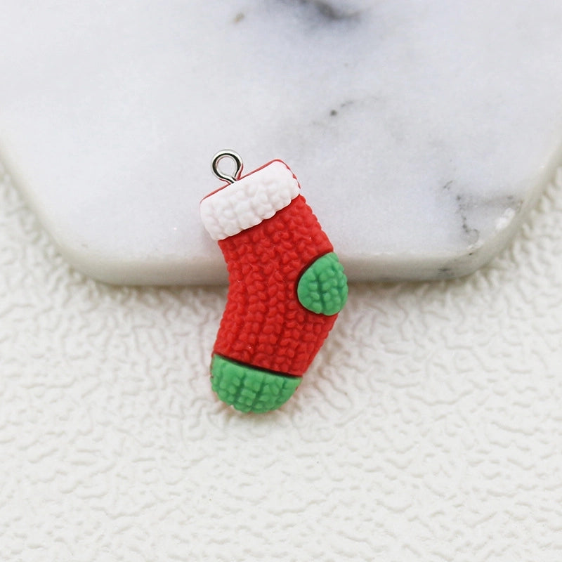 DIY Jewelry Accessories Resin Christmas Series Pendant Christmas Snowflake Hat Bear Key Chain Pendant Pendant
