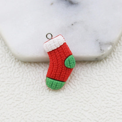 DIY Jewelry Accessories Resin Christmas Series Pendant Christmas Snowflake Hat Bear Key Chain Pendant Pendant
