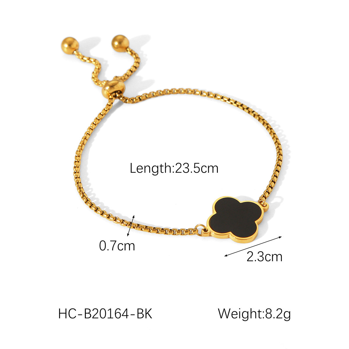 IG Style Women Chain Four-leaf Clover Flower Geometric Stainless Steel Electroplating Bracelets