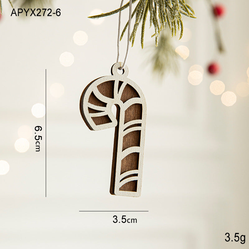 Christmas Ornaments Nordic Carved Cabin Hanging Decoration Christmas Tree Snowflake Diy Window Display Christmas Decoration