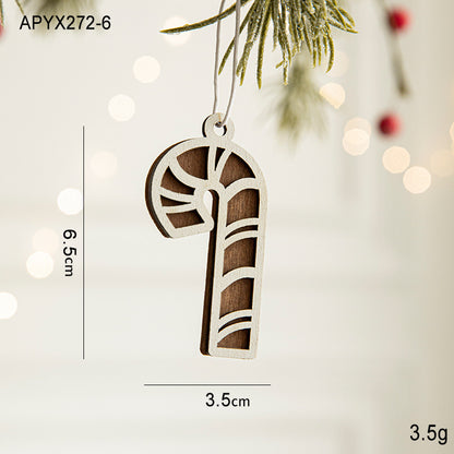 Christmas Ornaments Nordic Carved Cabin Hanging Decoration Christmas Tree Snowflake Diy Window Display Christmas Decoration