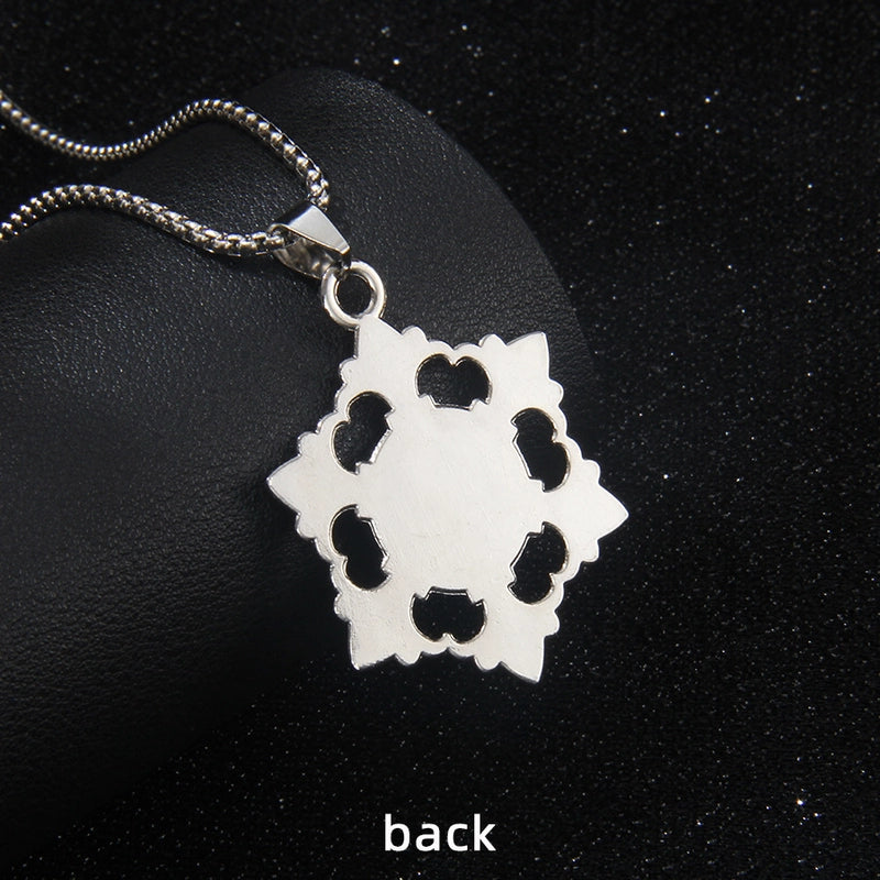 Hip-Hop Devil's Eye Snowflake 201 Stainless Steel Alloy Men's Pendant Necklace
