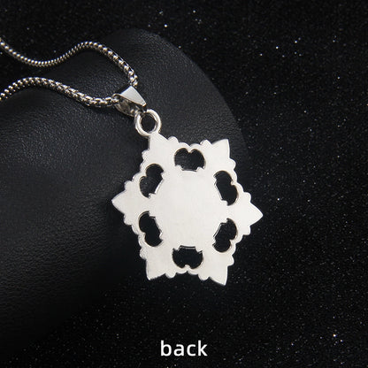 Hip-Hop Devil's Eye Snowflake 201 Stainless Steel Alloy Men's Pendant Necklace