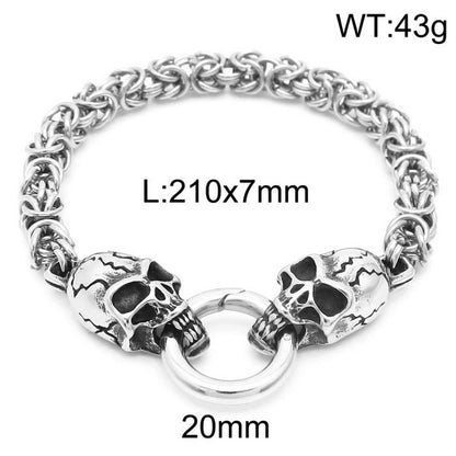 Punk Skull Titanium Steel Halloween Men's Bracelets