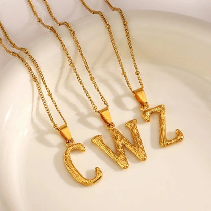 Minimalist Cool Style Letter 304 Stainless Steel 18K Gold Plated Plating Pendant Necklace