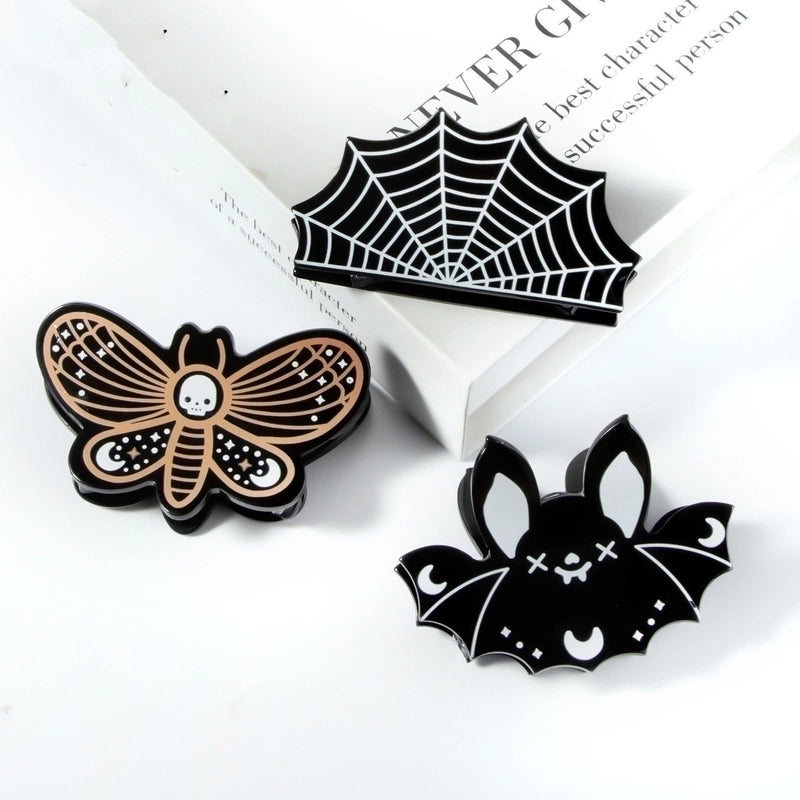 Halloween Women's Spider Web Bat Butterfly Arylic Hair Claws