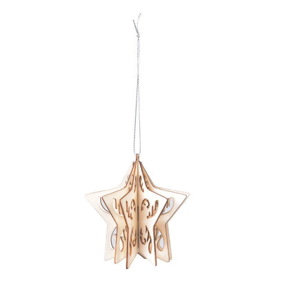Christmas Minimalist Christmas Tree Angel Star Wood Party Hanging Ornaments