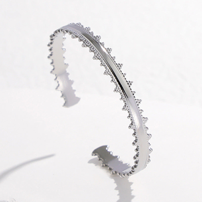 2 Pieces Expressive Stripe Stainless Steel Electroplating Bangles