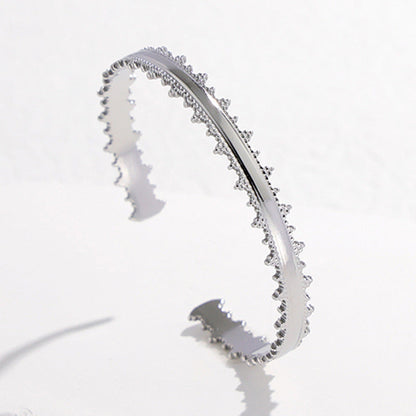 2 Pieces Expressive Stripe Stainless Steel Electroplating Bangles