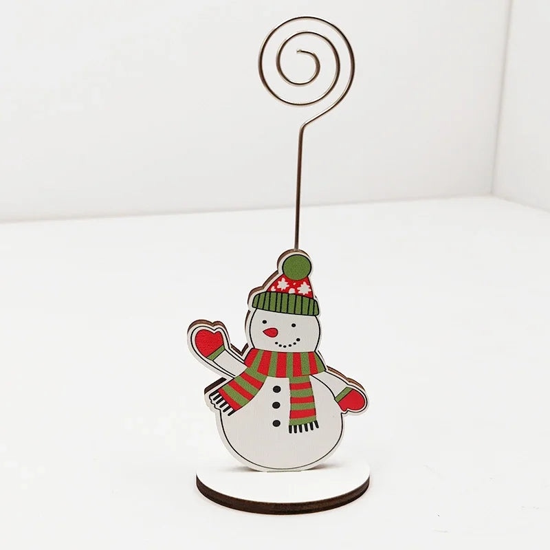 Christmas Cute Penguin Santa Claus Snowman Wood Holiday Office Home Ornaments Decorations Table Decoration