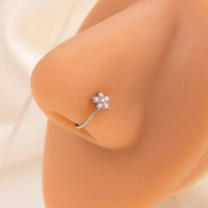 1 Piece Nose Rings & Studs Minimalist Geometric Alloy Inlay Rhinestones Nose Rings & Studs