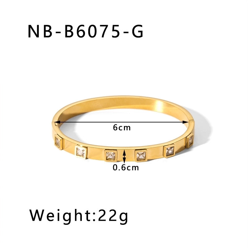 IG Style Minimalist Geometric 304 Stainless Steel Bangle In Bulk