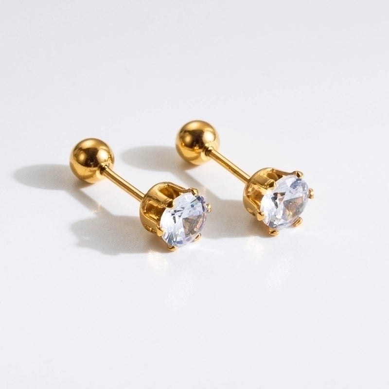 1 Pair Commute Rabbit Heart Shape Crown 304 Stainless Steel 18K Gold Plated Ear Studs