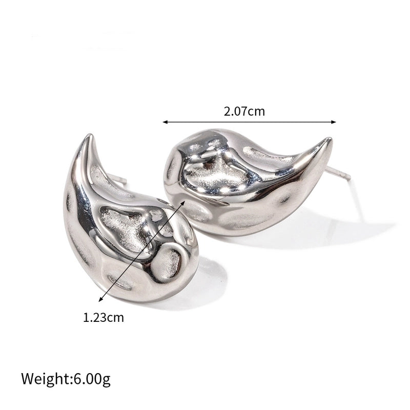 1 Pair Ig Style Basic Water Droplets Plating Stainless Steel 18k Gold Plated Ear Studs