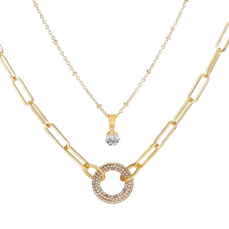 Hip-hop Minimalist Solid Color Flower Lock Metal Copper 18k Gold Plated Gold Plated Silver Plated Crystal Zircon Layered Necklaces Pendant Necklace Necklace In Bulk