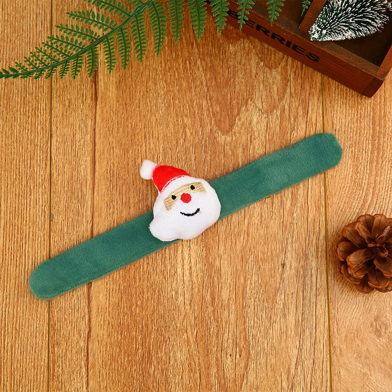Luminous Style Christmas Small Gifts For Children Christmas Creative Gift With Lights Old Man Snowman Slap Bracelet Pop Bracelet