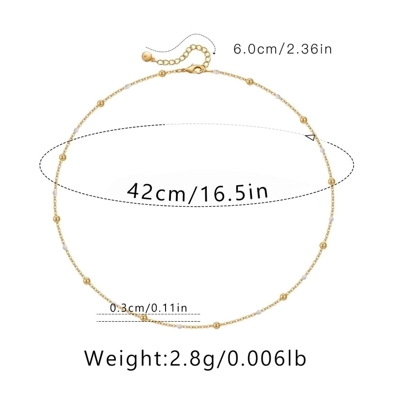 Ig Style Minimalist Solid Color Copper Plating Chain 18k Gold Plated Necklace