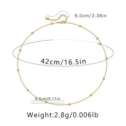 Ig Style Minimalist Solid Color Copper Plating Chain 18k Gold Plated Necklace