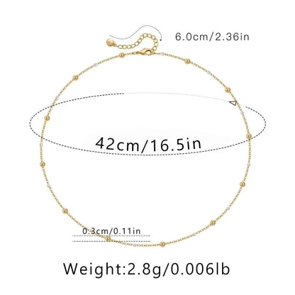 Ig Style Minimalist Solid Color Copper Plating Chain 18k Gold Plated Necklace