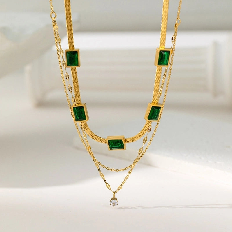 Modern Style Classic Style Devil's Eye Oval Heart Shape Titanium Steel Plating Stainless Steel Necklaces