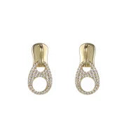 1 Pair XUPING Minimalist Commute Geometric Plating Hollow Out Inlay Copper Artificial Gemstones 18K Gold Plated Platinum Plated Drop Earrings