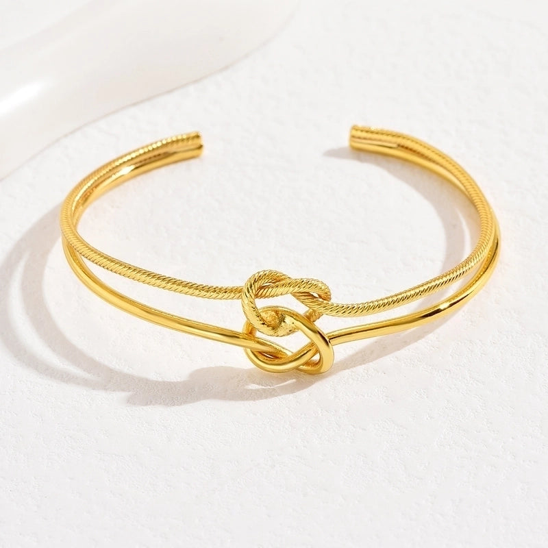 Minimalist Heart Shape Eye Copper Plating Artificial Pearls Zircon Bangle 1 Piece