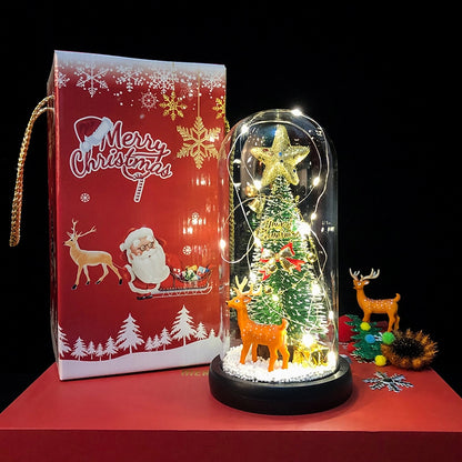 Christmas Minimalist Classic Style Christmas Tree Santa Claus Glass Daily Festival Ornaments Decorations Table Decoration