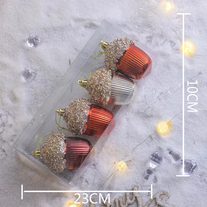 Plastic Ball Christmas Ball Petal Glitter White Foam Ball Christmas Decorations Christmas Tree Decoration Pendant