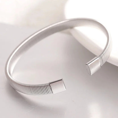 Minimalist Solid Color Titanium Steel Plating Cuff Bracelets