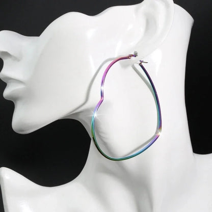 1 Pair Hip-Hop Exaggerated Luxurious Pentagram Round Heart Shape Plating 304 Stainless Steel Stainless Steel Earrings