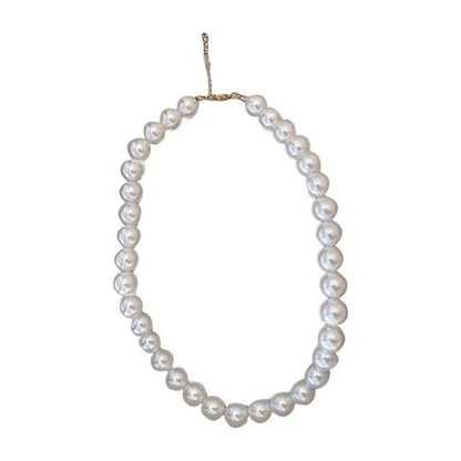 French Style Round Pearl Plating Women\'s Necklace