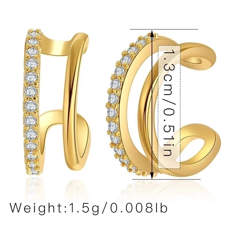 Retro Minimalist C Shape Copper Plating Inlay Zircon Ear Cuffs 1 Pair