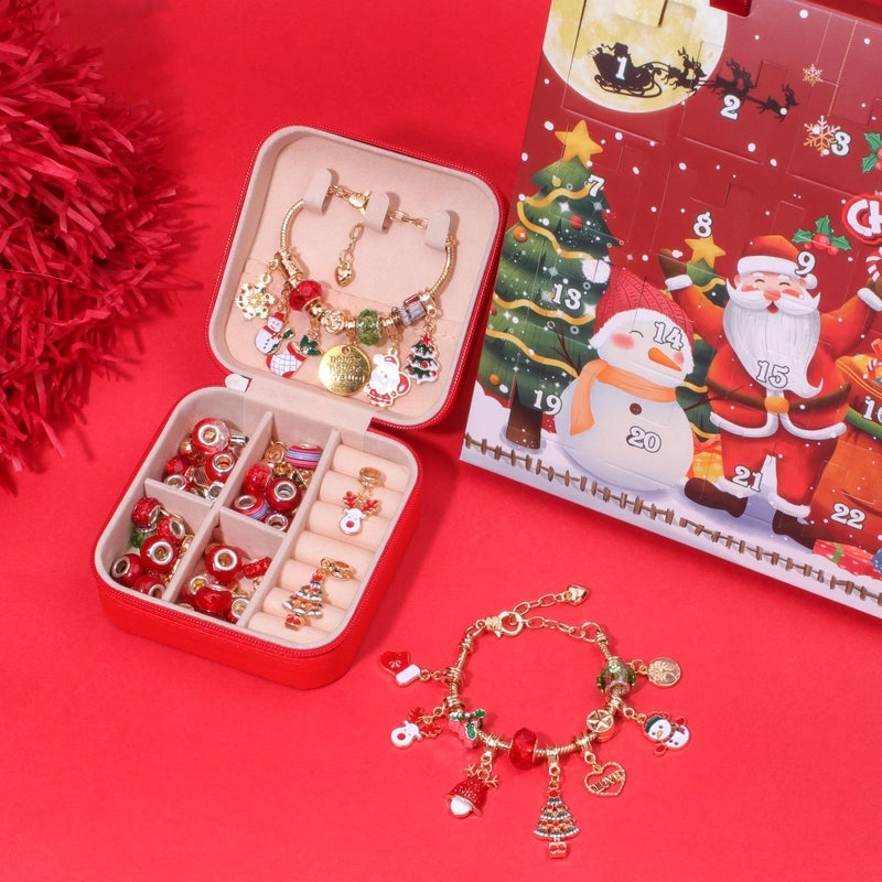 1 Set Zinc Alloy Christmas Tree Santa Claus Snowman Advent Calendar Jewelry Accessories
