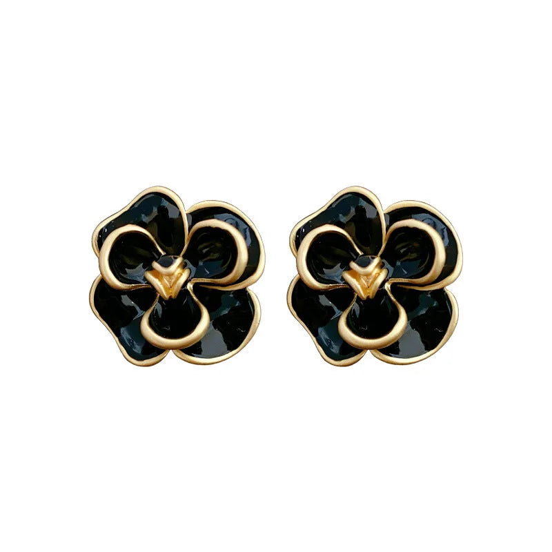 Chic Pearl Geometric Flower Alloy Pearl Inlay Earrings