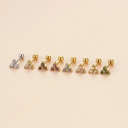 1 Piece Ear Cartilage Rings & Studs Fashion Geometric 316L Stainless Steel Plating Zircon