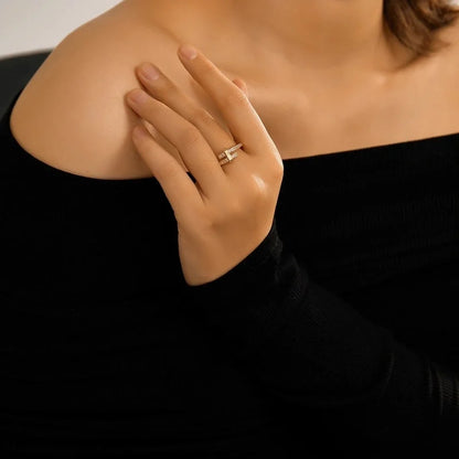 Copper K Gold Plated Plating Inlay Snake Butterfly Zircon Open Rings